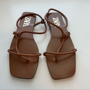 Black Leather Sandal from Zara